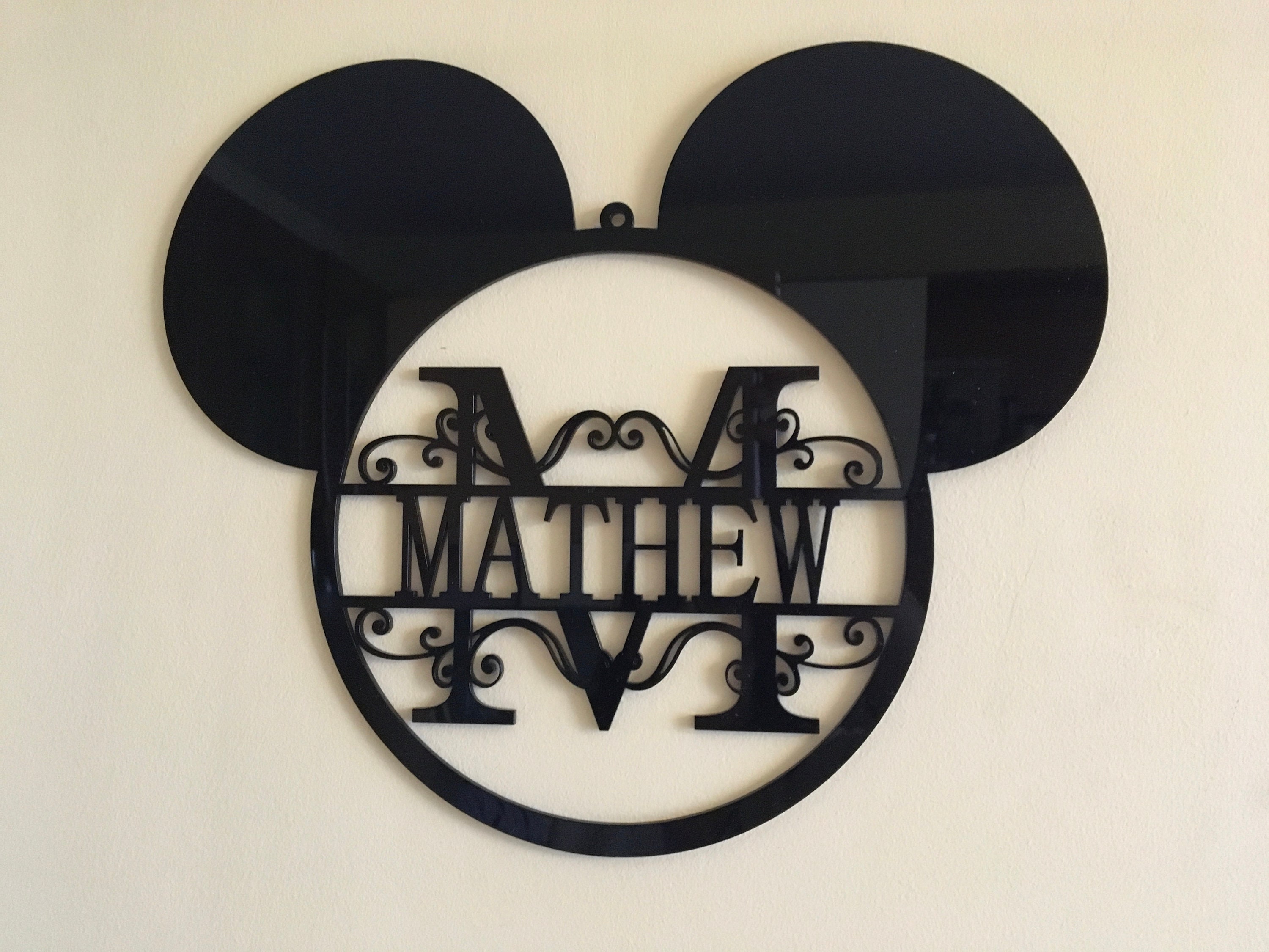 Mickey Mouse Disney Custom Personalized Name Plate Monogrammed Sign Wall Engrave 
