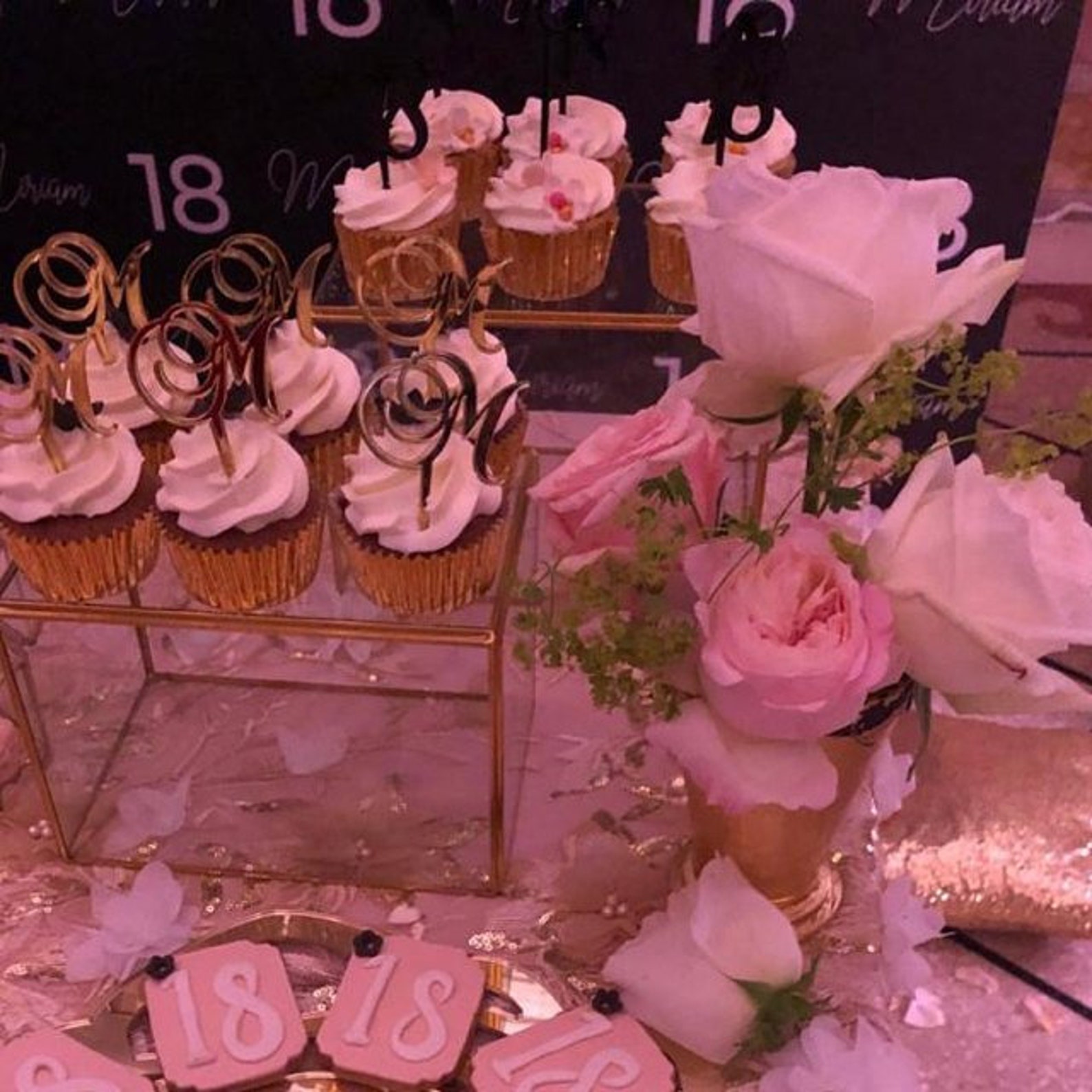 Personalized Birthday Cupcake Toppers Any Letter Wedding Etsy