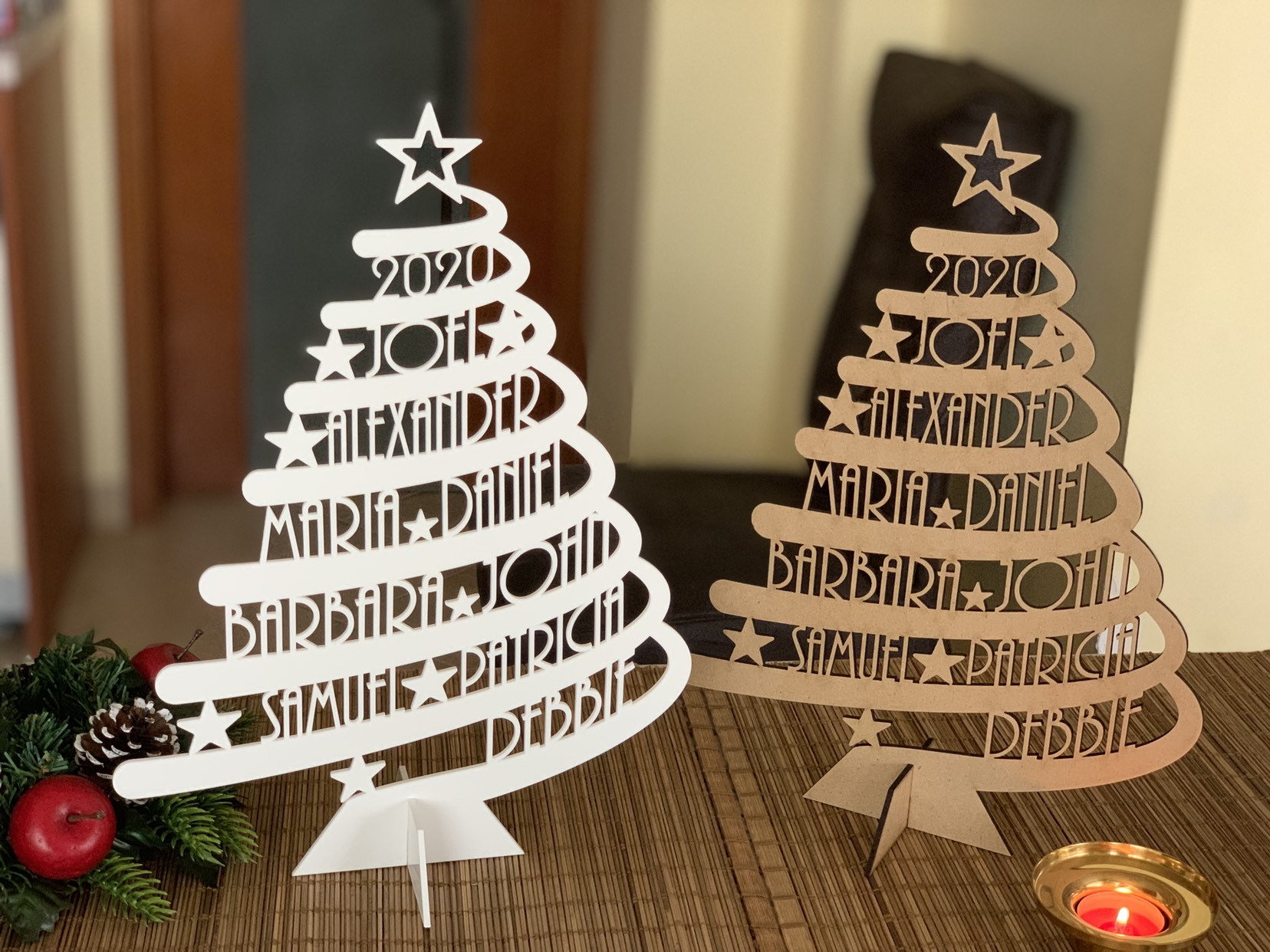 Personalized Family Names 2021 Christmas Tree Custom Xmas