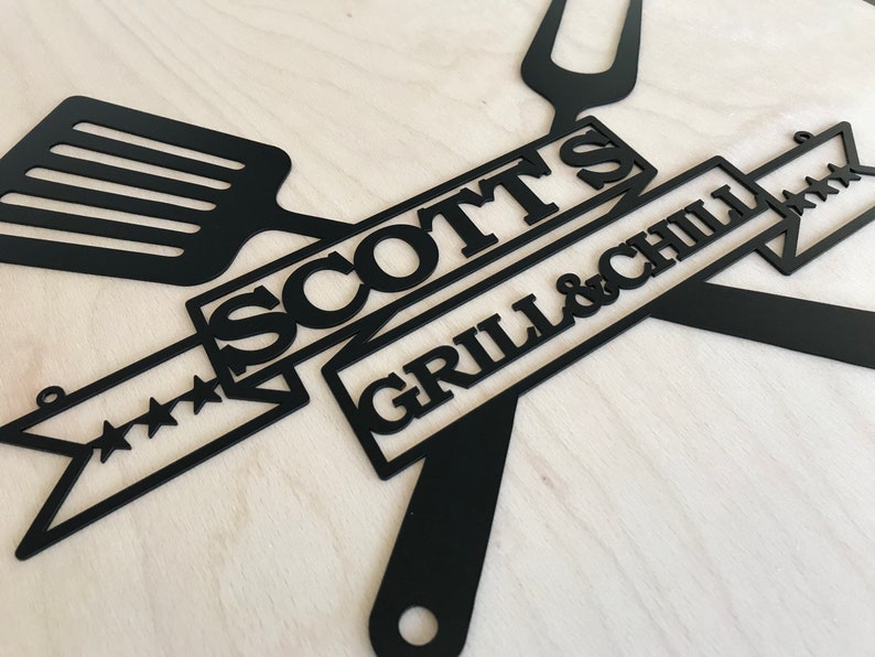 Personalized BBQ Grill Name Sign Custom Metal Wall Art Etsy Australia