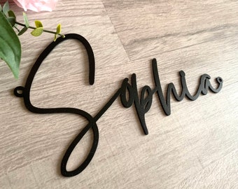 Custom Script Metal Words - Personalized Name Plaque - Laser Cut Metal Names - Metal Wall Sign - Nursery Room Wall Art - Steel Door Sign