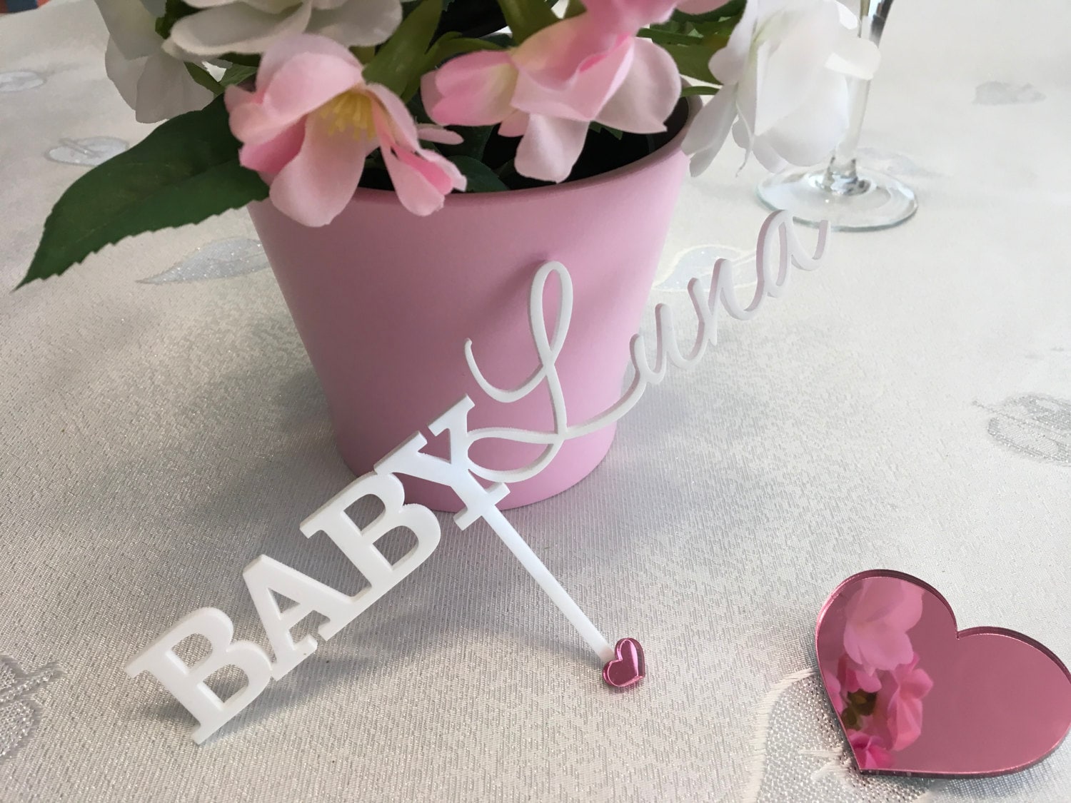 BABY SHOWER Ribbon Personalised Customise and Add to Cake 