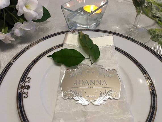 Personalized Wedding Place Cards Save the Date Engraved Guest Names Escort Cards Custom Laser Engraved Names Place Settings Centerpieces Tag