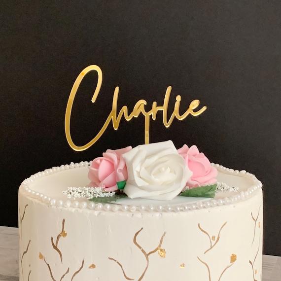 Personalized Cake Topper Custom Order Your Design Cupcake Wedding Birthday Event Baby Name Bridal Shower Calligraphy, Any Text, Any Color
