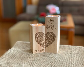 Personalised Valentine's Day Gift Tea Light Candle Holder Gifts for Her Silver 