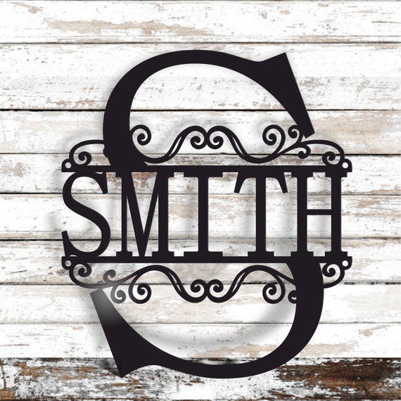 Family Wedding Monogram - Personalized Hyphenated Last Names