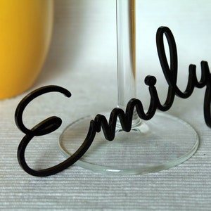 Personalized wedding place table cards Laser cut names Guest names Weddings place cards Laser cut name signs Place settings Bride and Groom image 5