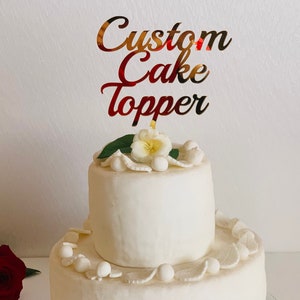 Create Your Own Cake Topper Personalized Custom Order Your Design Wedding Happy Birthday Event Baby Name Bridal Shower, Any Text, Any Color image 4