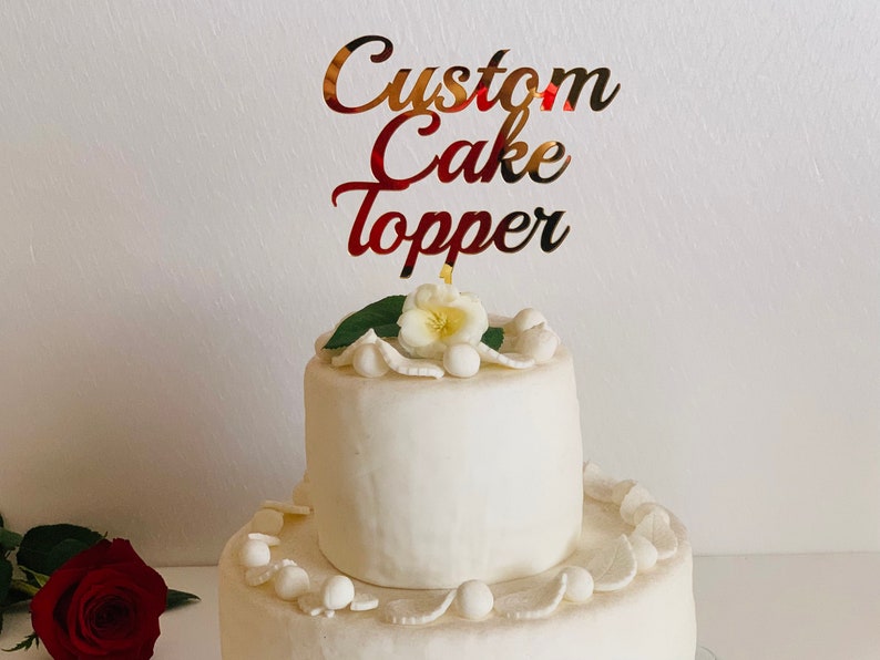 Create Your Own Cake Topper Personalized Custom Order Your Design Wedding Happy Birthday Event Baby Name Bridal Shower, Any Text, Any Color image 4