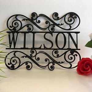 Personalized Family Name Metal Sign Custom Name Plaque House Sign Monogram Sign Garden Sign Wedding Gift Front Door Hanger Housewarming Gift