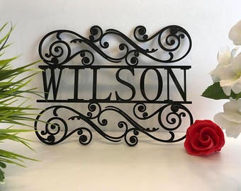 Personalized Family Name Metal Sign Custom Name Plaque House Sign Monogram Sign Garden Sign Wedding Gift Front Door Hanger Housewarming Gift