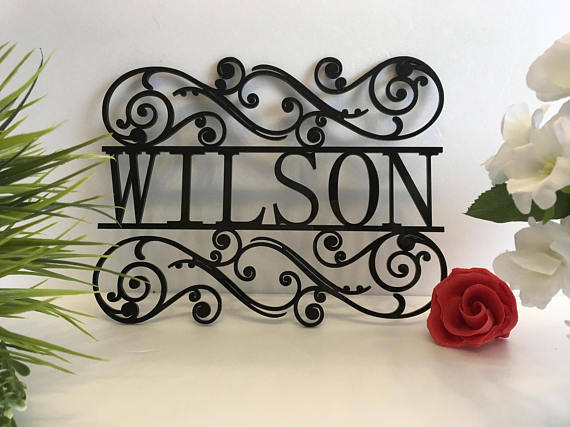 Personalized Family Last Name Metal Acrylic Sign Custom Garden Outdoor Use House