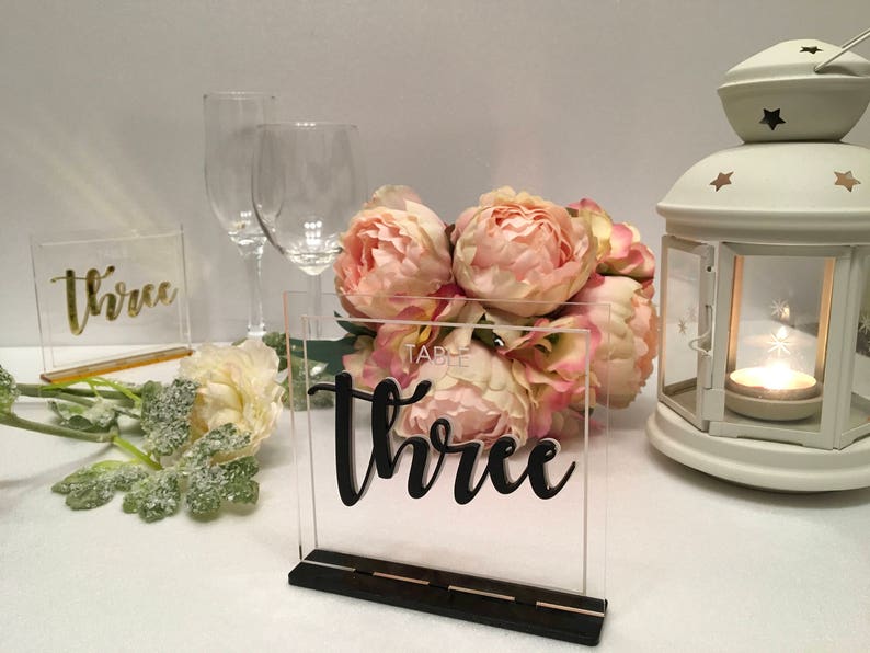 Wedding Luxury Table Numbers Reception Custom Signs Modern | Etsy