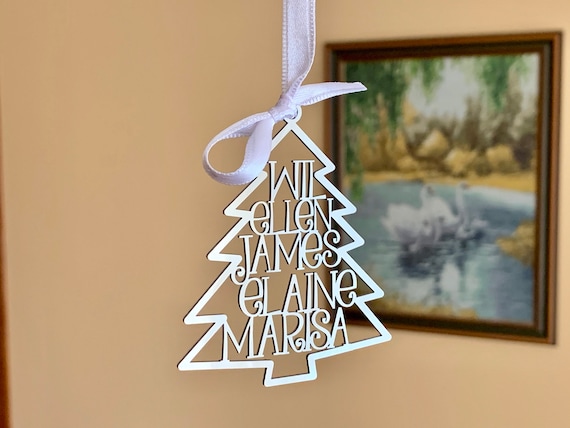 Personalized 2022 Christmas Tree Ornaments Custom Family Names | Etsy