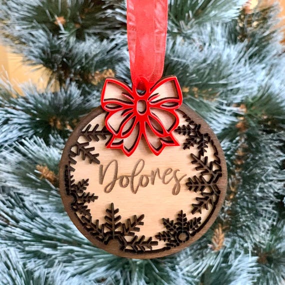 Personalized Christmas Ornament with Custom Name Christmas 2025 Wood Name Bauble Handmade Holiday Tree Decorations Home Decor Gift Name Tags