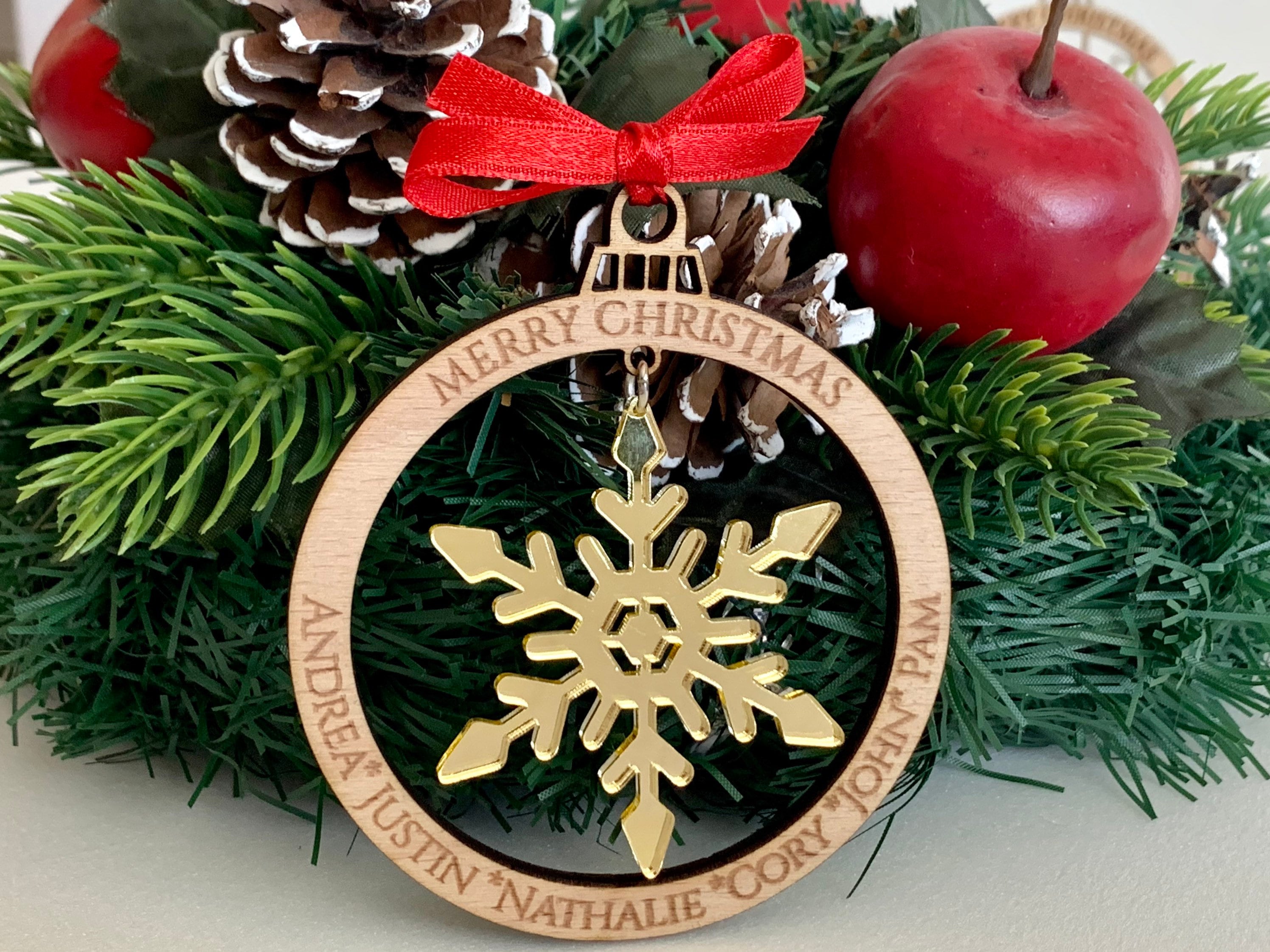 Personalized White Wood Ornaments - Christmas Ornament – The Unique Work