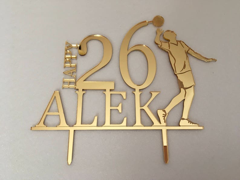 Volleyball Theme Cake Topper Sports Personalized Any Name Etsy