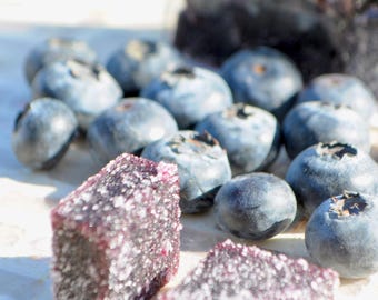 Pâte de fruits aux bleuets : Bonbons gastronomiques français végétaliens, 6 oz env. 15-17 pièces