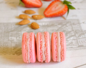 Blush Pink and off White Macarons, baked goods, 48 pieces, Authentic French macaroons, gourmet cookie, edible macaroon, party favors
