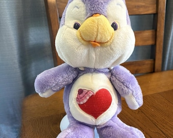 Peluche vintage Kenner de 1984, "Cariñositos Cousins", pingüino de corazón acogedor, de 13 pulgadas