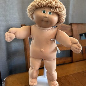 Cabbage Patch Kid TLC anni '80, Big Loops, capelli biondo grano, occhi verdi, P HM1, carino, 1982