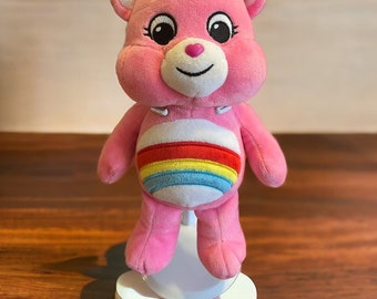 2020 Care Bears Basic Fun Pink Plush Teddy Bear 10”Cheer Bear Rainbow