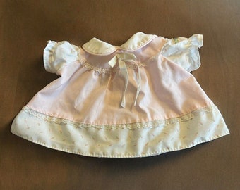 Vintage 1980s Cabbage Patch Kid Clothing Pale Pink Rosebud Dress Lace Bow