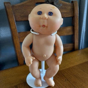 Muñeca Cabbage Patch Kid TLC vintage, calva, de ojos azules y cuerpo duro, para bañera, de los años 90.