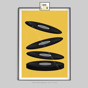 Vinyl Record Print Retro Print Vinyl Record DJ Gift Art Poster Mid