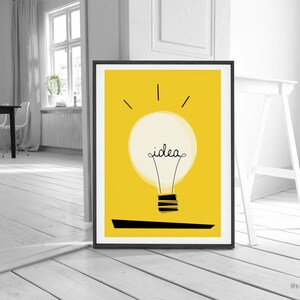 light print Idea light Mid Century Style Art print retro inspired Scandinavian wall decor poster Norway Vintage home decor 058 image 6