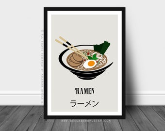 Ramen art print Ramen poster Japanese Food print Art print noodle food Ramen art print poster kitchen Gift restaurant decor (195)