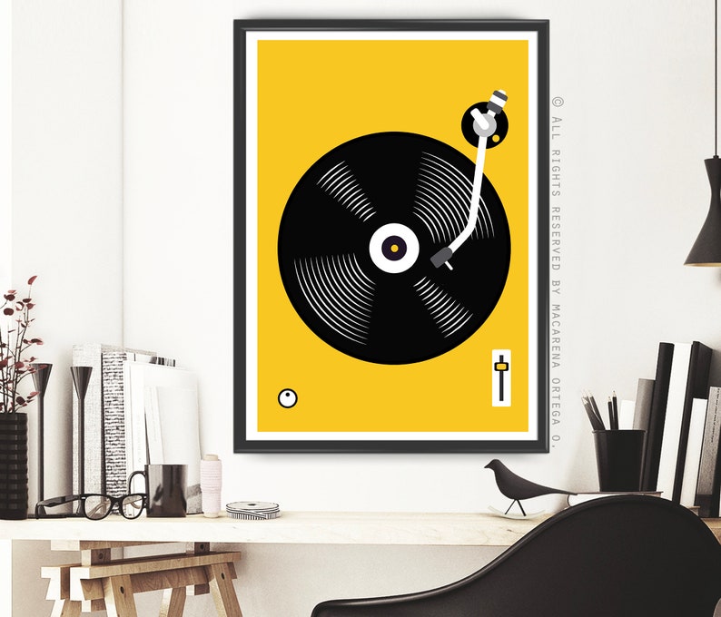 Vinyl Record Print Retro Print Vinyl Record DJ Gift Art Poster Mid
