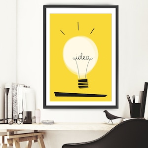 light print Idea light Mid Century Style Art print retro inspired Scandinavian wall decor poster Norway Vintage home decor 058 image 1