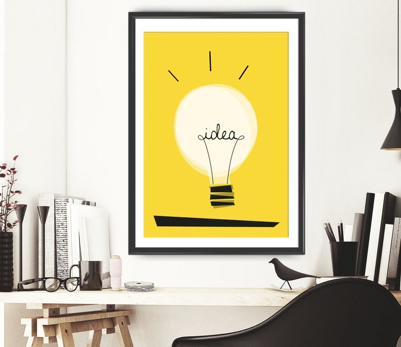 light print Idea light Mid Century Style Art print retro inspired Scandinavian wall decor poster Norway Vintage home decor 058 image 1