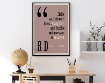 Citazioni di René Descartes Stampe Citazioni di Cartesio, filosofo francese classico, filosofo, matematico e scienziato (028)