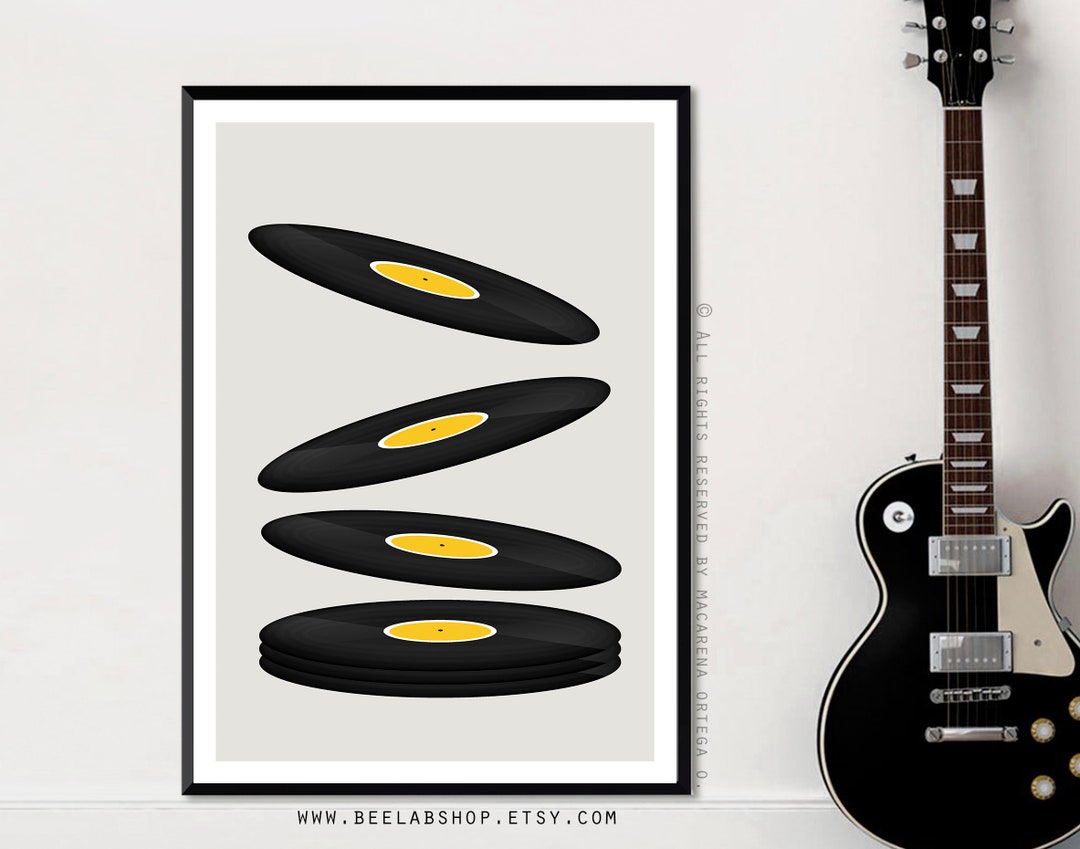 Vinyl Record Print Retro Print Vinyl Record Art Poster Mid Century