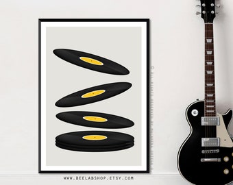 Vinyl Record print retro print Vinyl Record art poster Mid Century Style Vinyl Art print retro inspired wall decor poster home decor (120)