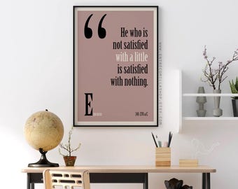 Epicurus Quote Print Quotes of Epíkouros classical Greek philosopher poster philosophical quotes print Greek philosopher Gift quote (027)