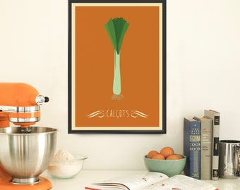 CalÇots print typical catalan food print Barcelona poster Art print BCN calcots catalan poster art wall decor poster Artwork Gift  (122)