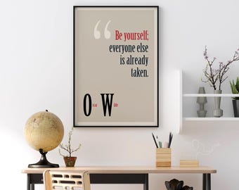 Citazioni di Oscar Wilde, poster, stampa, citazioni filosofiche, regalo, autore intellettuale, poeta, drammaturgo, regalo, decorazione da parete (016)