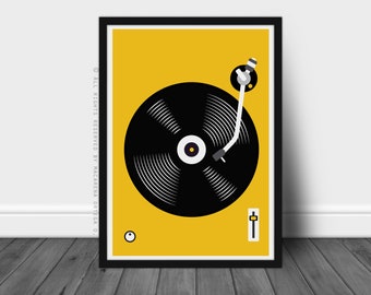Vinyl Schallplatte Druck Retro Druck Vinyl Schallplatte DJ Geschenk Kunst Poster Mid Century Stil Vinyl Art Print retro inspiriert Wand Dekor Poster Home (119)