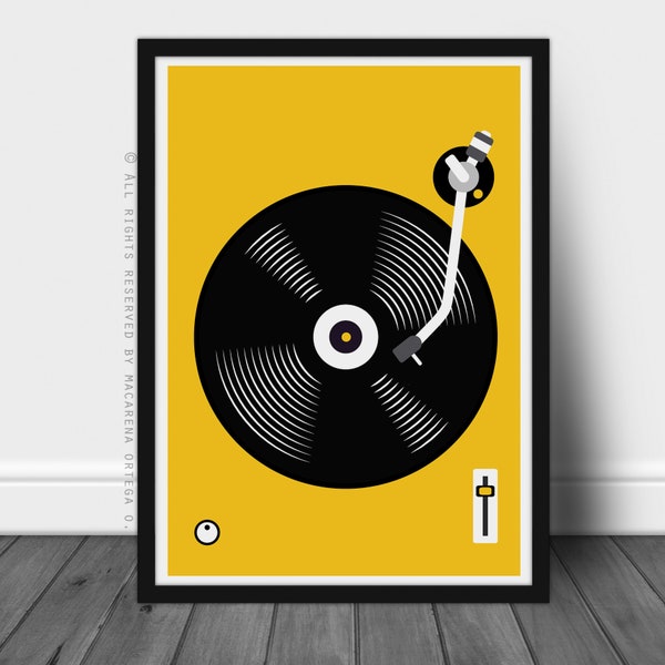 Vinyl Schallplatte Druck Retro Druck Vinyl Schallplatte DJ Geschenk Kunst Poster Mid Century Stil Vinyl Art Print retro inspiriert Wand Dekor Poster Home (119)