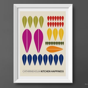 Lotus art Cathrineholm Leaves art print kitchen art decor catherine holm colorful wall decor retro poster home art mid century (016)