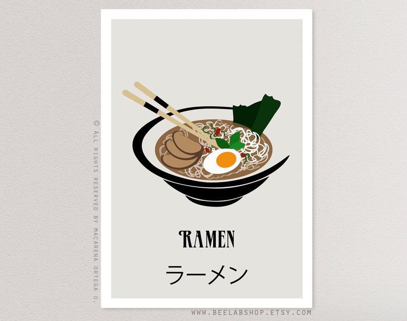 Ramen Art Print Ramen Poster Japanese Food Print Art Print | Etsy