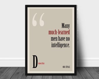 Democritus Quote Print Quotes classical Greek philosopher poster philosophical quotes print Greek philosopher Gift quote (026)