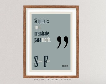 Sigmund Freud Stampa Citazioni in spagnolo Freud fondatore della psicoanalisi stampa citazioni filosofiche stampa citazione regalo stampa citazioni freud (014)