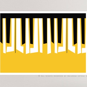 Piano retro Mid Century Style Art print retro jazz inspired Scandinavian wall decor poster home decor gift pop (059)
