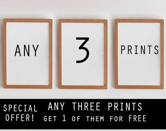 SET OF 3 PRINTS 1 of them for free collection prints Art print Minimalist Print Wall decor art print Modern Style wall