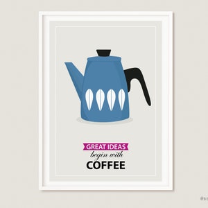 Coffee print Cathrineholm Coffee art print kitchen art decor catherine holm colorful wall decor retro poster home art mid century (013)