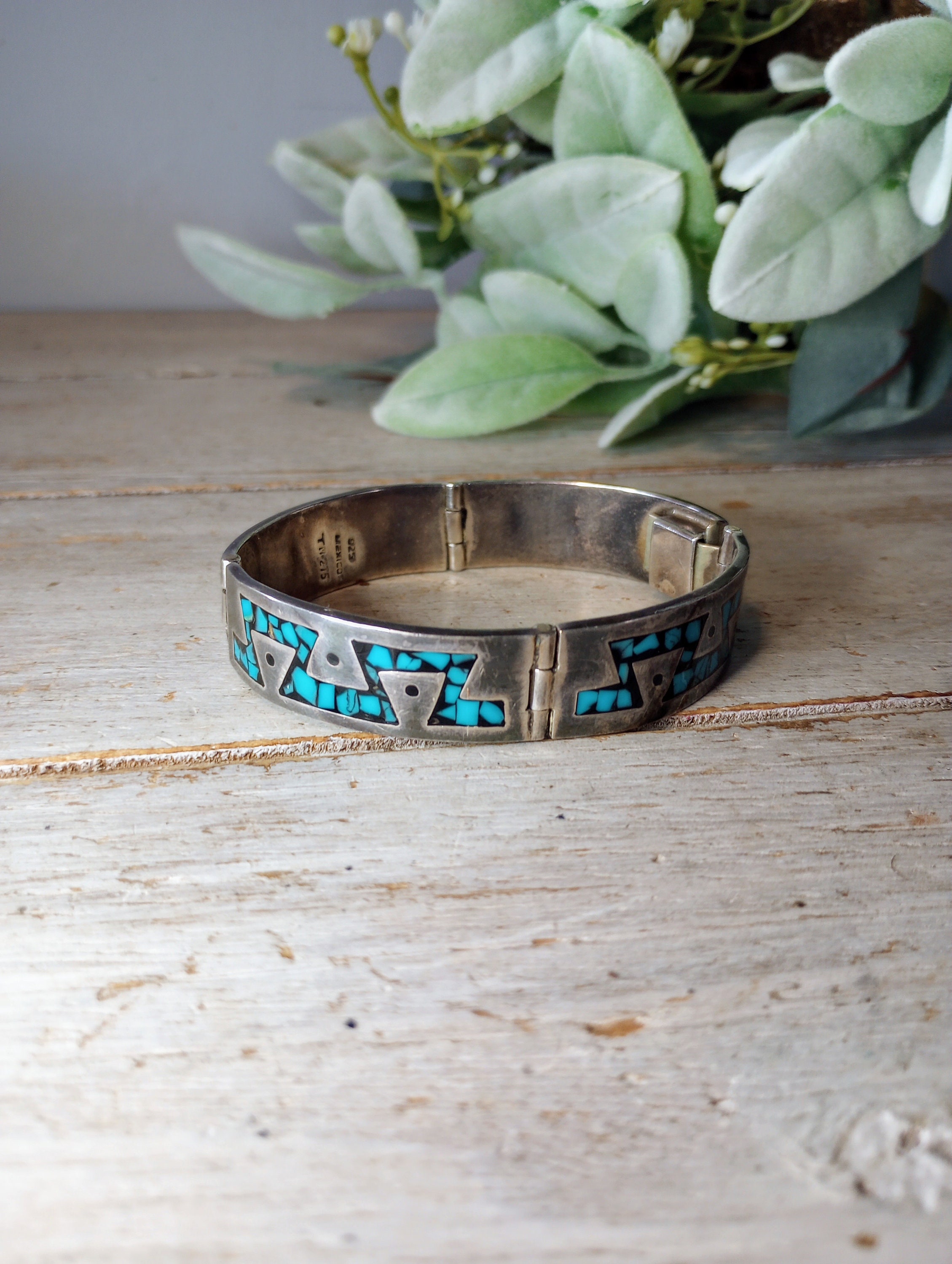 6 Inch Wrist Vintage Yazzie Turquoise Coral Sterling Silver Inlay Bracelet 6 Inch Wrist Vintage Yazzie Turquoise Coral Sterling Silver Inlay Bracelet